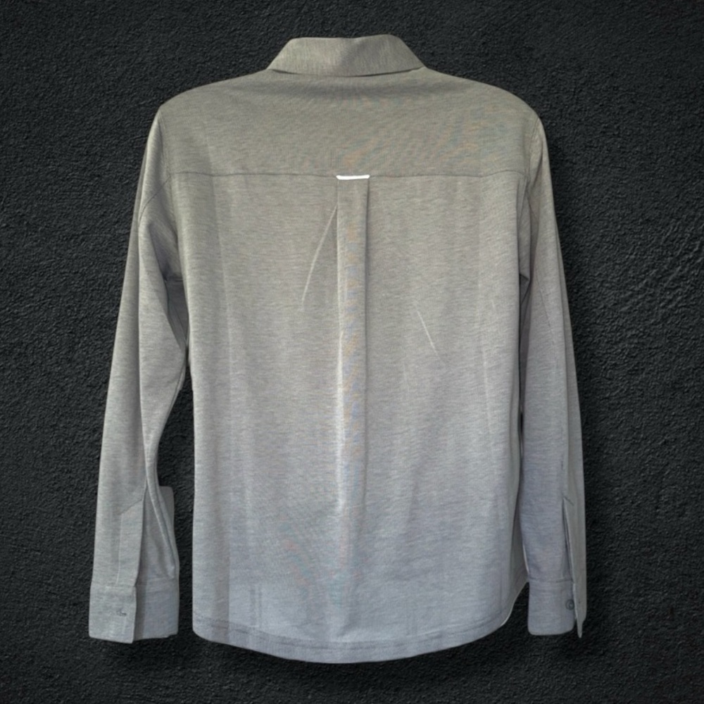 Fabletics The Dash Long Sleeve Gray Button-Up Shi… - image 5
